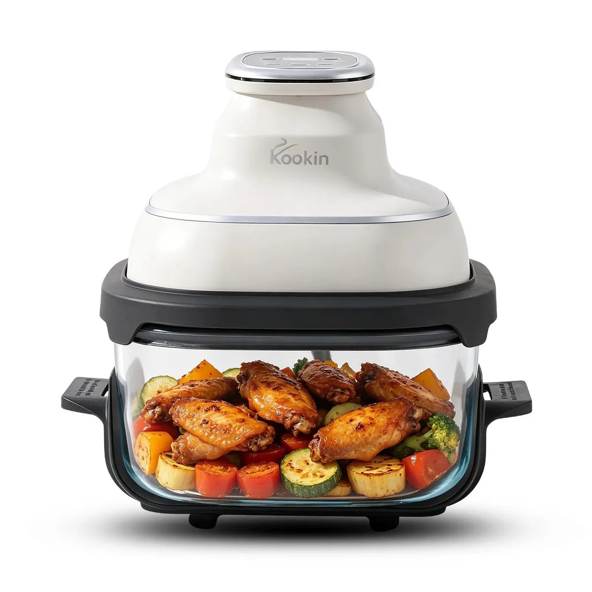 Air Fryer Kookin CrisPro 4,2L 1700W Fritadeira Elétrica com Painel Digital Visor de Vidro Fácil Limpeza Temperatura Ajustável até 200°C Branca
