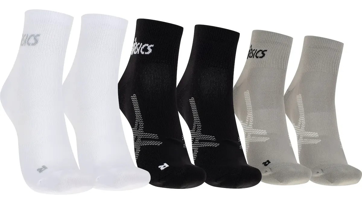 Kit 3 Pares De Meias Para Corrida Cano Médio Quarter Tamanh Preto/branco Único