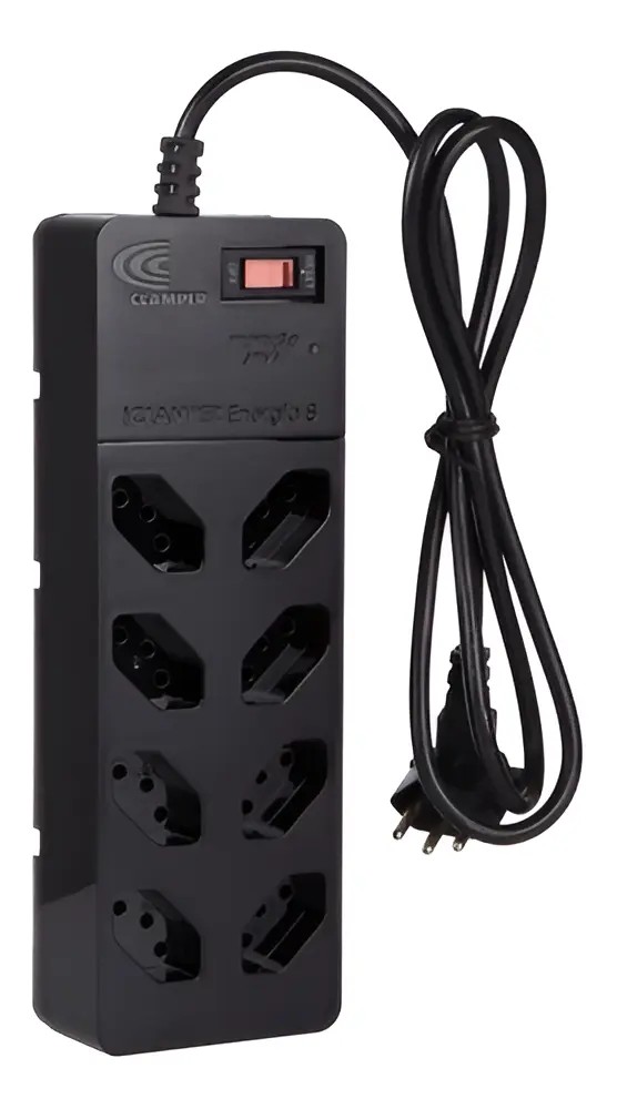 Filtro De Linha com DPS iCLAMPER Energia 8 Tomadas Régua com Tecnologia LCF
