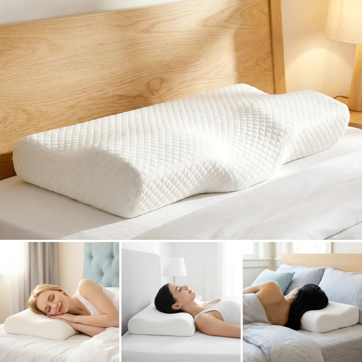 Travesseiro Cervical Ortopédico 60x35cm Antibacteriano Relax Branco