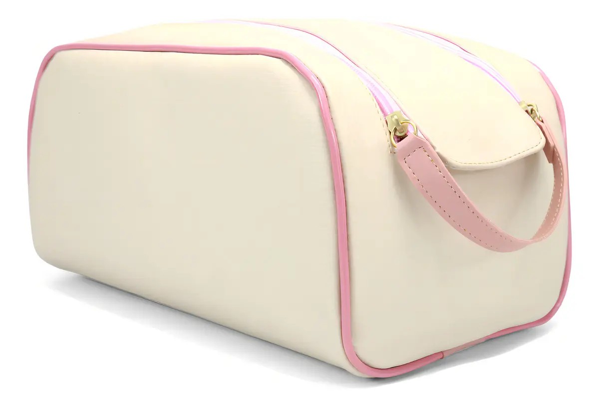 Bolsa Necessaire Grande Lisa Porta Sapato Maquiagem Higiene Cor Rosa