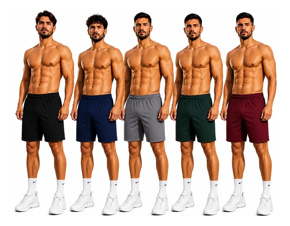 Kit 5 Bermudas Masculina Tipo Jogador Esporte Praia Treino Kit 5 Calção Masculino Sortido Gg