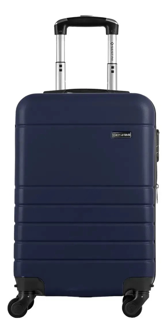 Mala Bordo Abs Sestini 360 Essencial 2 Com Roda Removível Azul-marinho