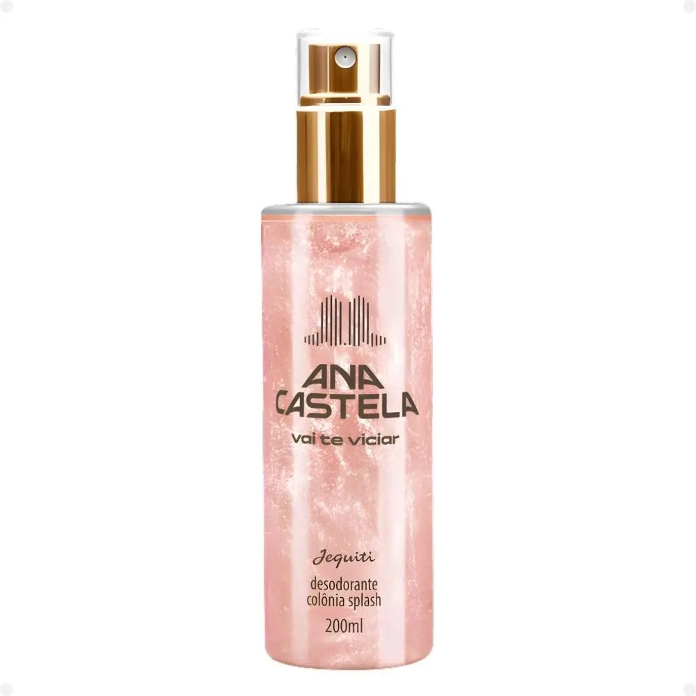 Body Splash Ana Castela Vai Te Viciar Jequiti 200 ml Colônia Feminina Frutal Adocicada com Partículas de Brilho Spray Notas de Laranja Jasmim e Fundo Amadeirado