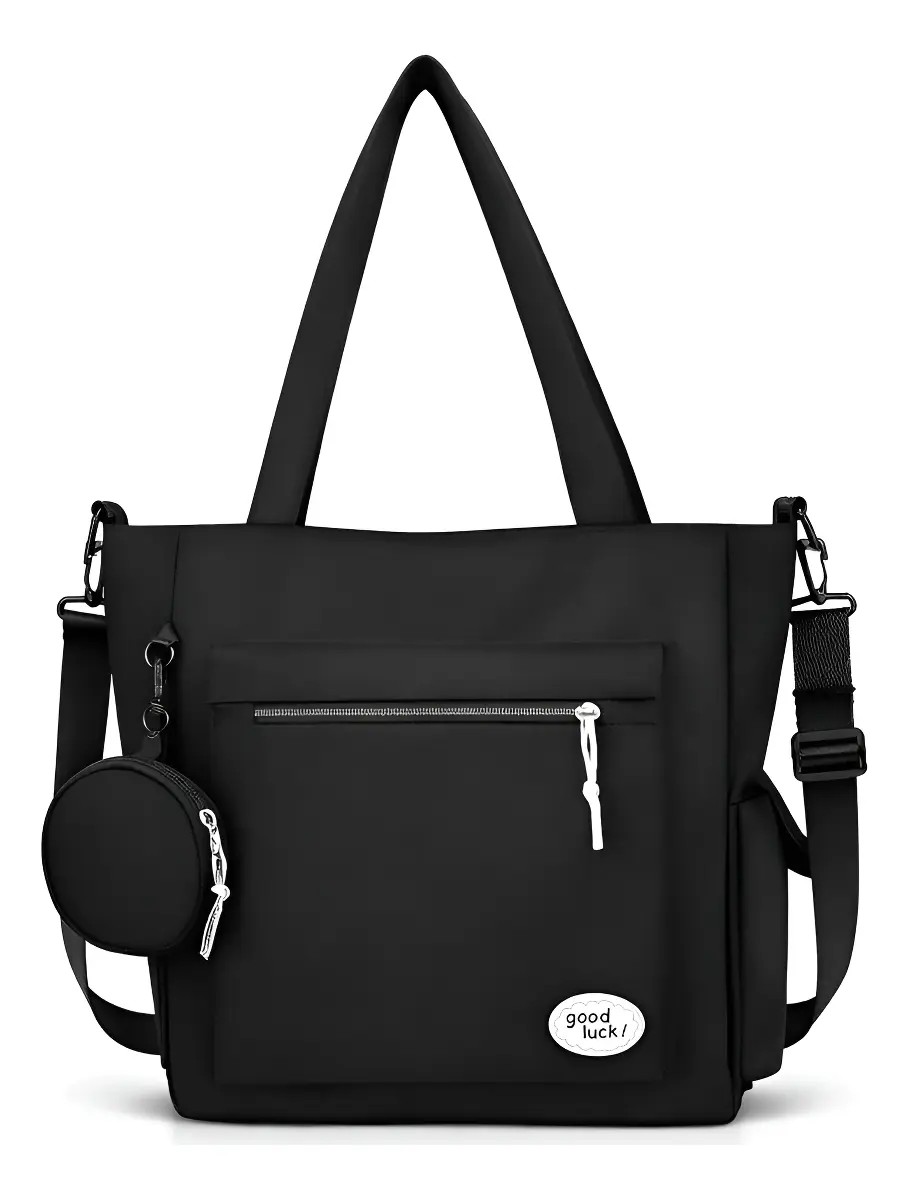 Bolsa Feminina Reforçada Mala Mochilinha Moderna Casual Preto Liso