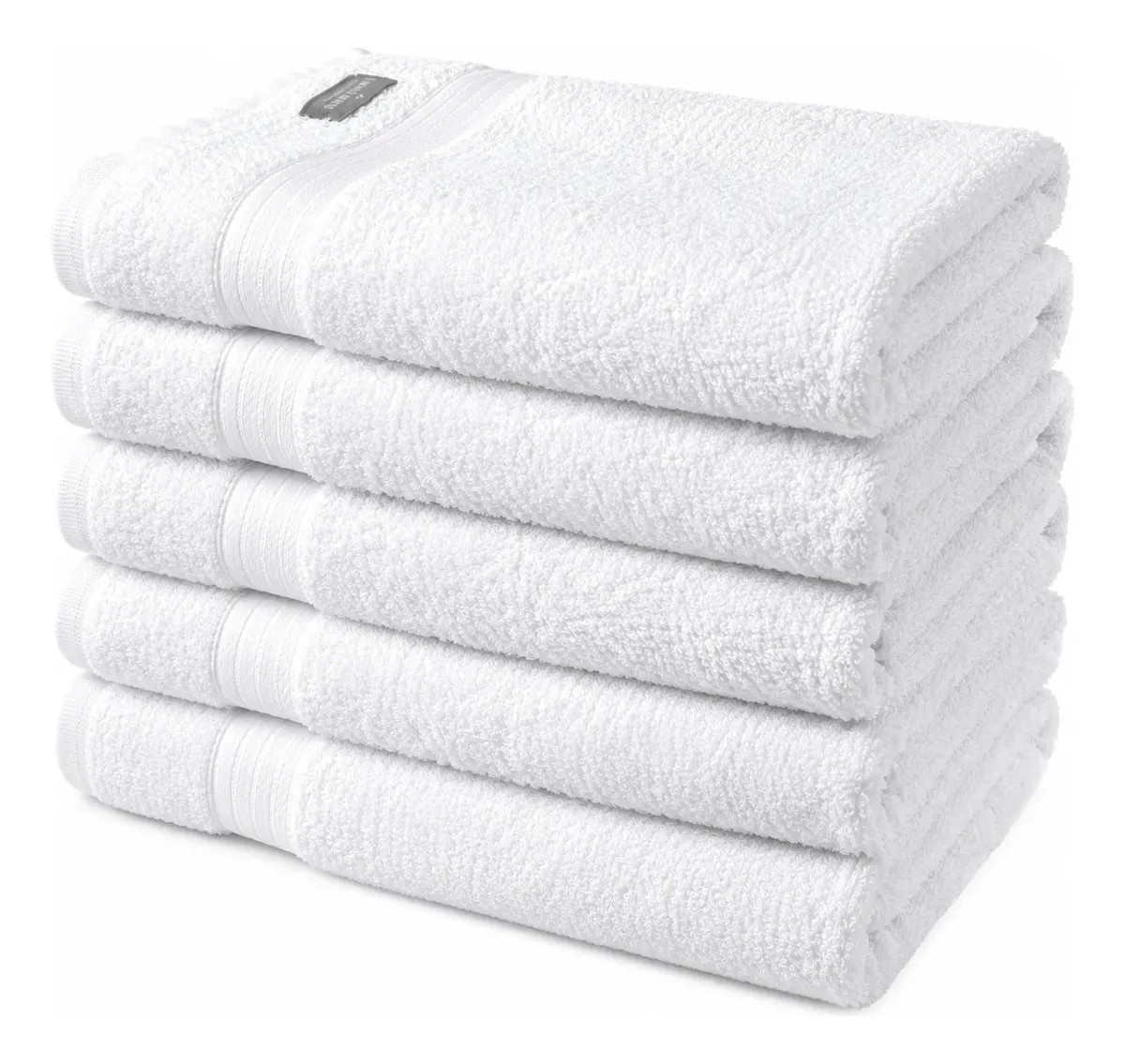 Kit 5 Toalhas Brancas Banho Hotel Laune Haus 130x80cm
