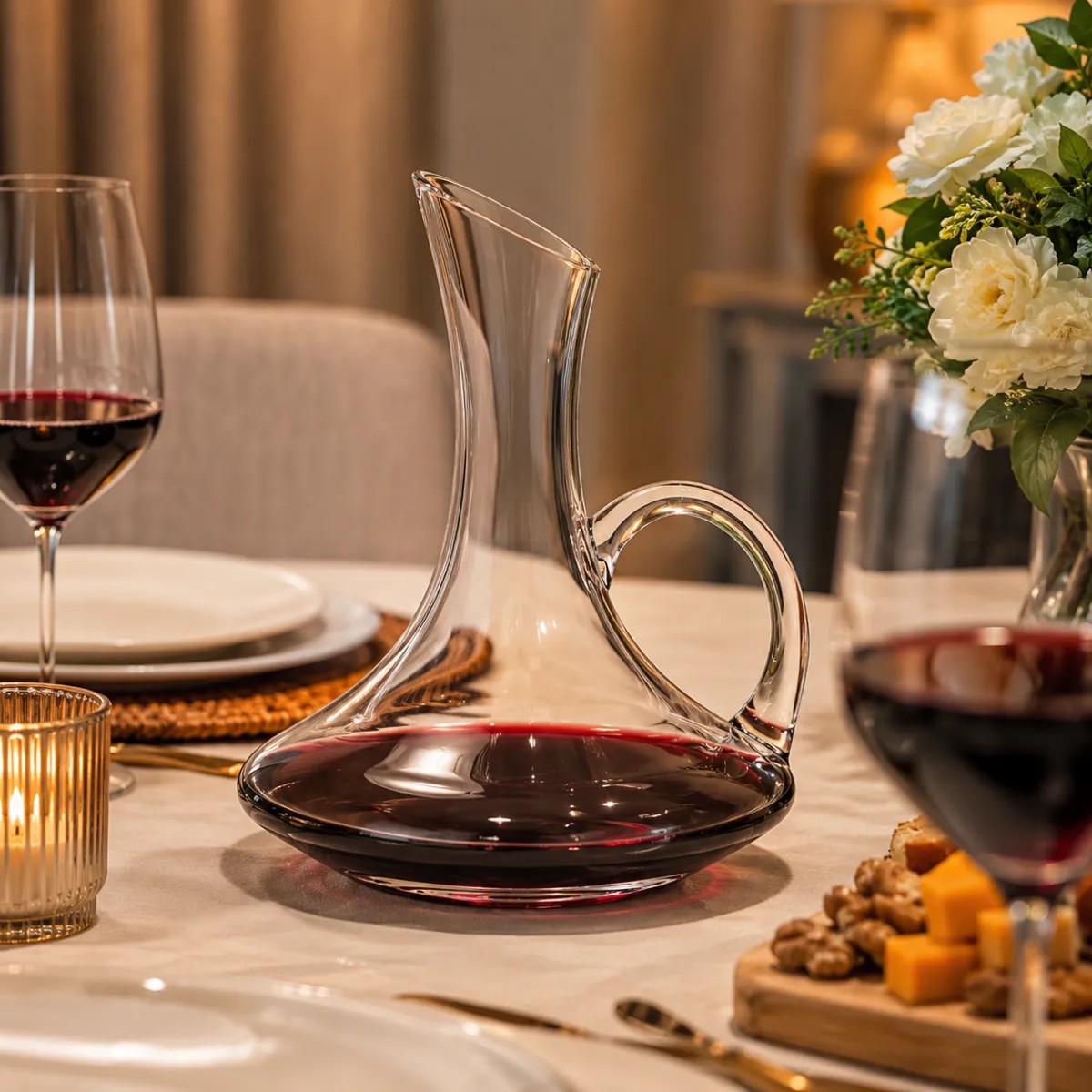 Decanter Para Vinho Com Alça Cristal Vidro 1,5 Litros