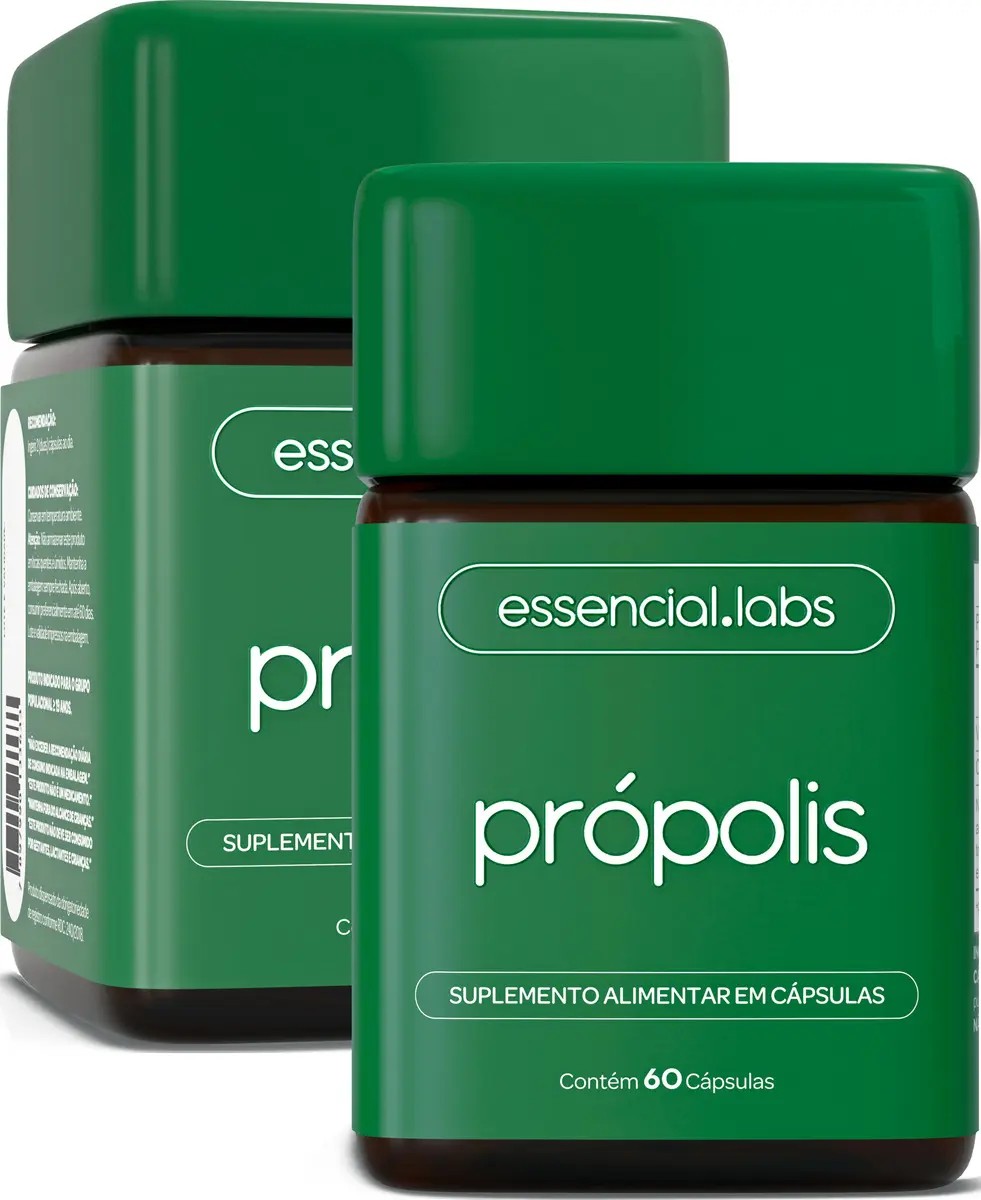 02 POTES do PRÓPOLIS VERDE com 1000mg por dose - Extrato com Pureza Extrema - 120 Cápsulas