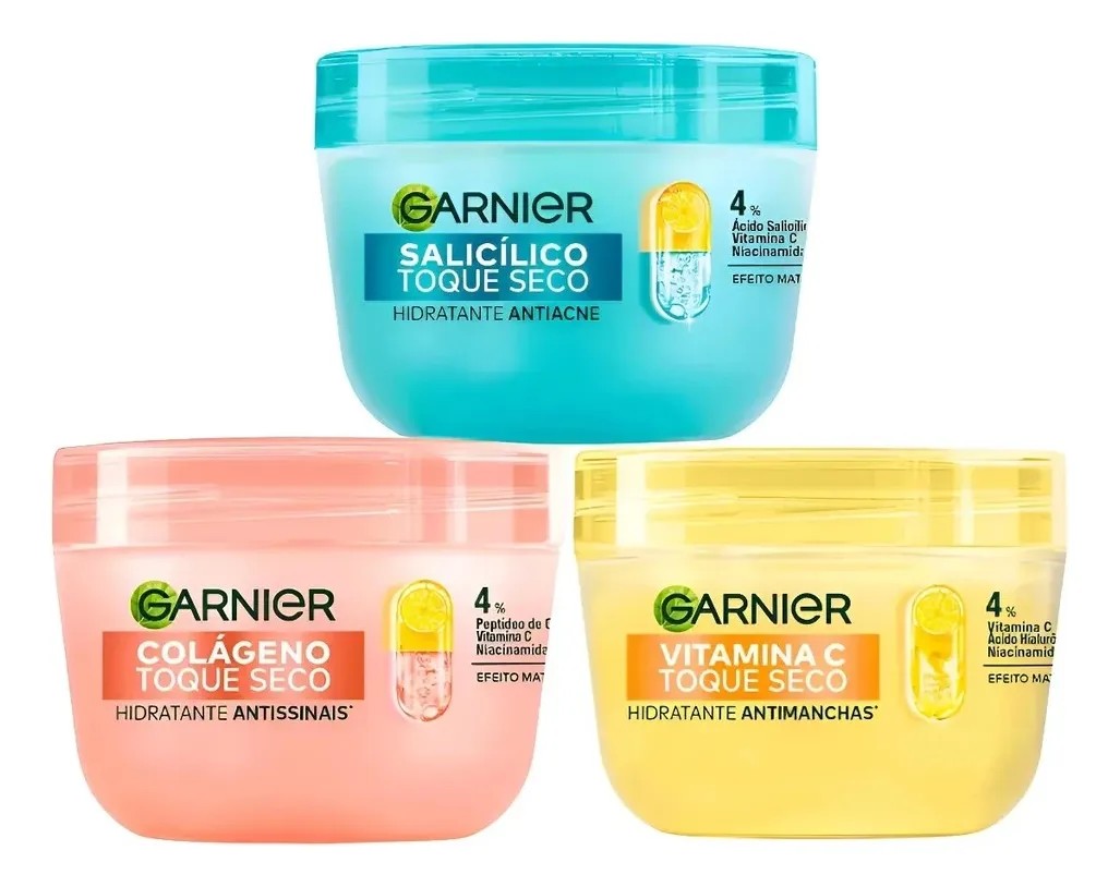 Kit Garnier 3 Hidratantes Antiacne +antimanchas+ Antissinais Todo Tipo De Pele