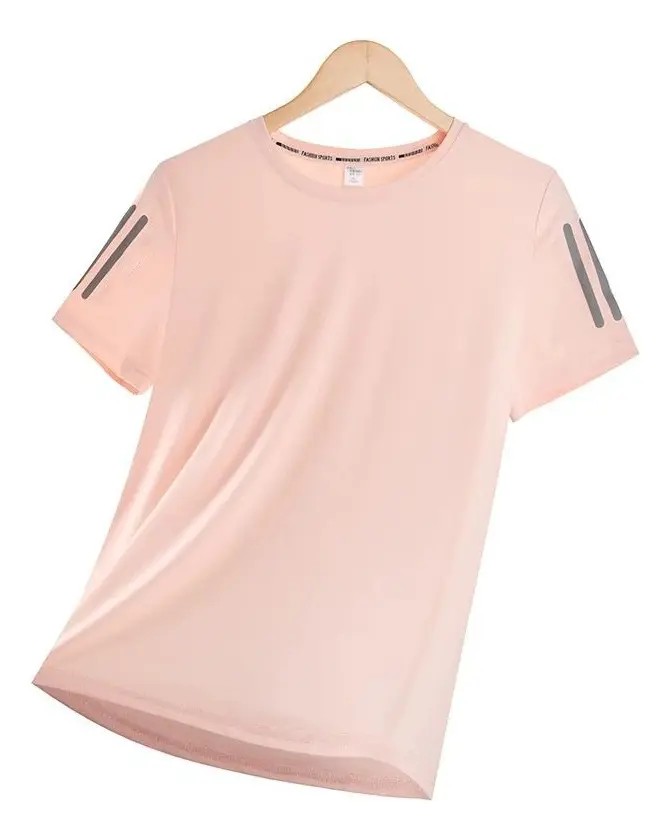Camiseta Básica Exercícios De Verão Feminina Seda Gelada