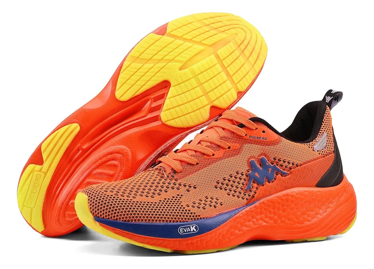 Tênis Kappa Pulse Rx Unissex Corrida Conforto Laranja-royal 43