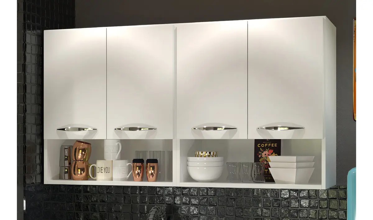 Armário de Cozinha Aéreo Branco AJL 120cm 4 Portas Modulado