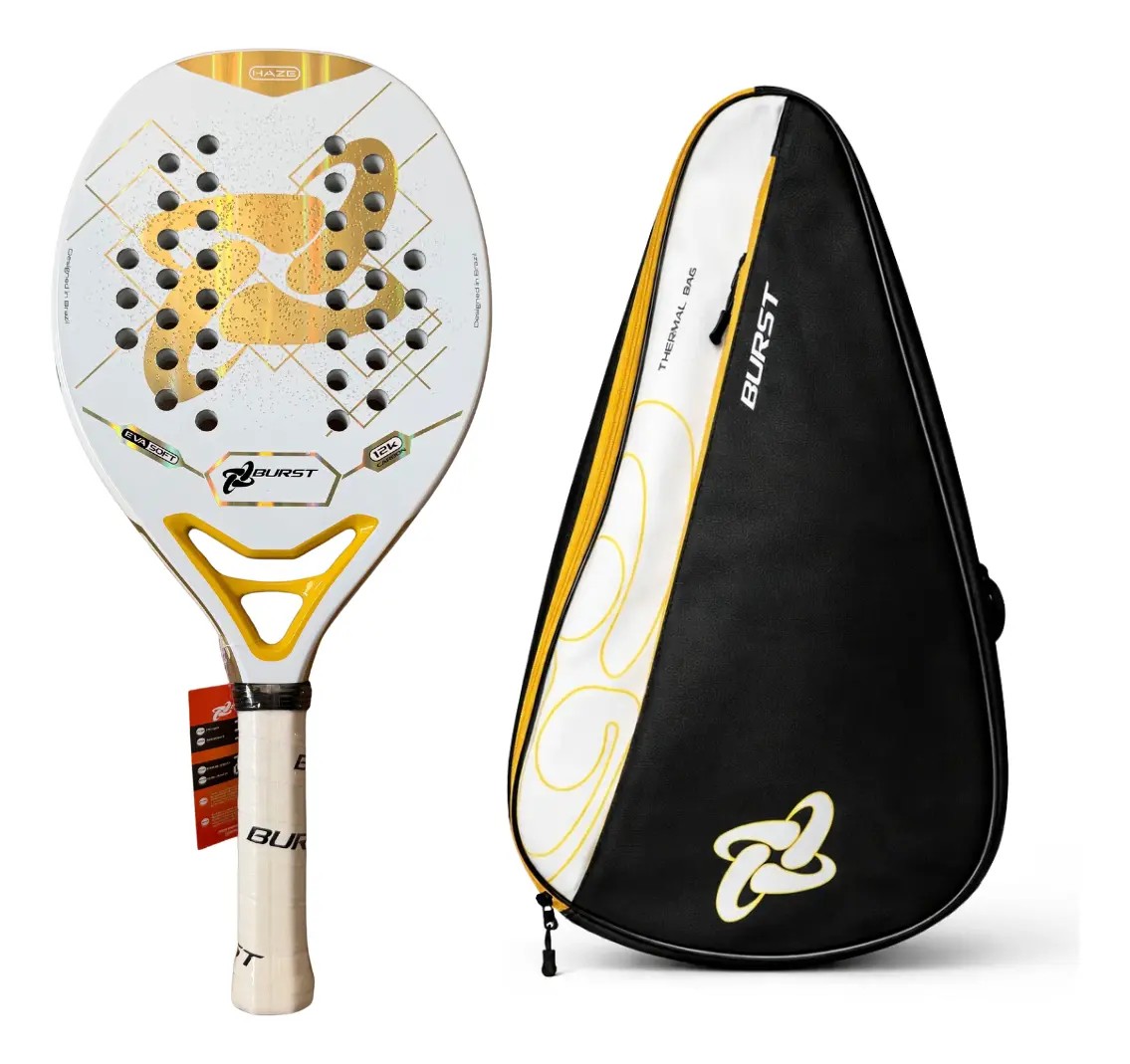 Raquete Beach Tennis Burst Haze 12k Carbon 2026 Capa Térmica Dourado
