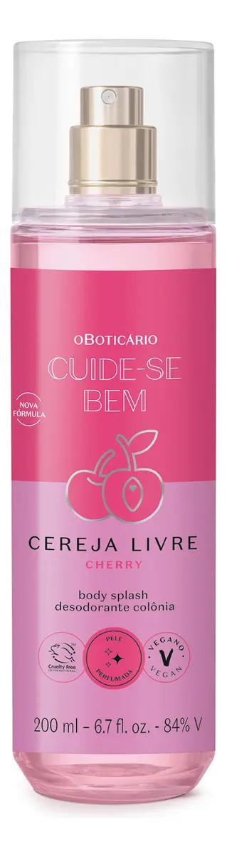 O Boticário Cereja Livre Cuide-se Bem Feminino Body Splash 200ml
