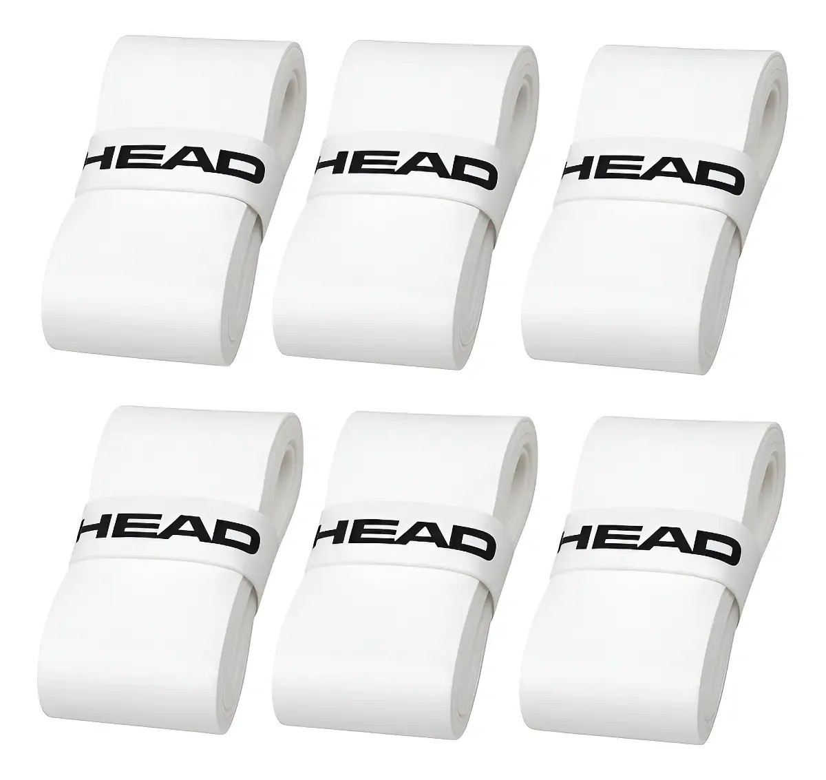 Kit 6 Un Overgrip Head Raquete Tenis Beach Tennis Padel Branco