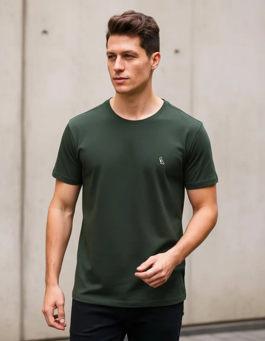 Camiseta Reserva Masculina T-shirt Básica Verde Floresta Liso M