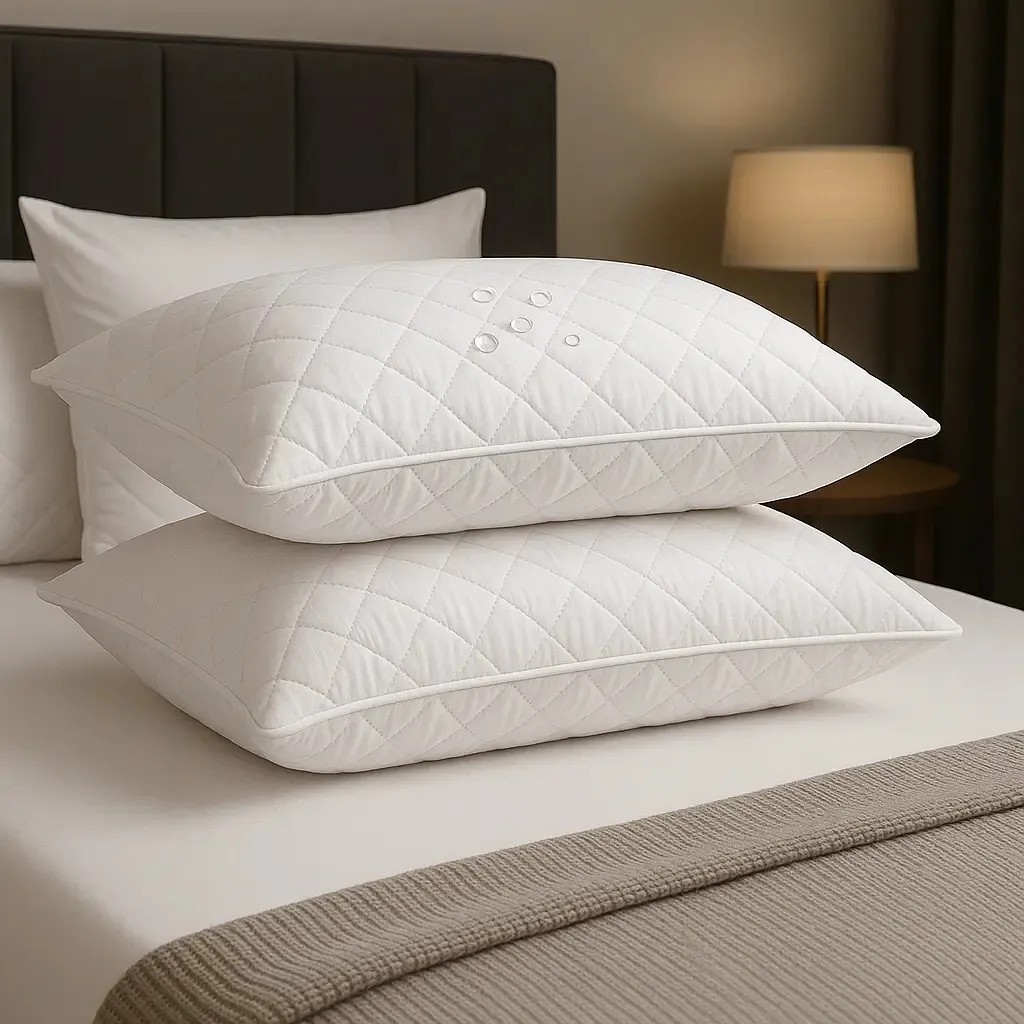 Kit 2 Travesseiros C/ Fronha De Zíper Matelados Impermeáveis Branco
