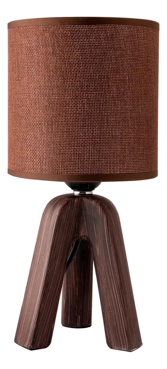 Abajur Luminaria Mesa Marrom Moderno Cerâmica 27,5cm Bivolt Marrom-escuro 127/220v