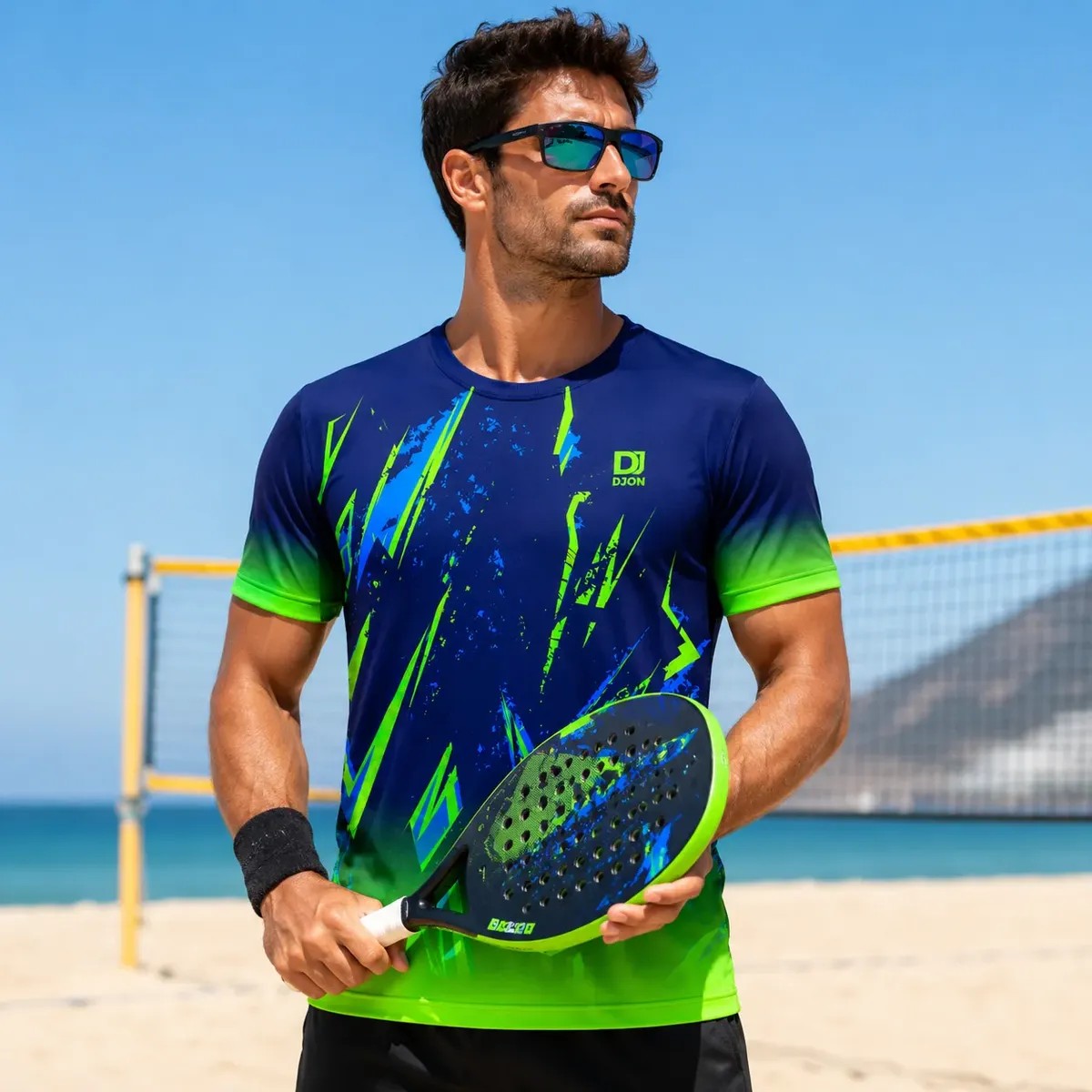 Kit 2 Camisetas Beach Tennis Personalizadas Dry Fit Uv+ Azul G