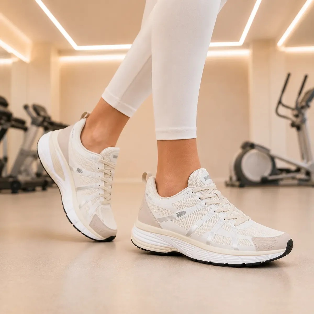 Tênis Unissex Treino Academia Sola Eva Mesh Respirável Bege 36 Br