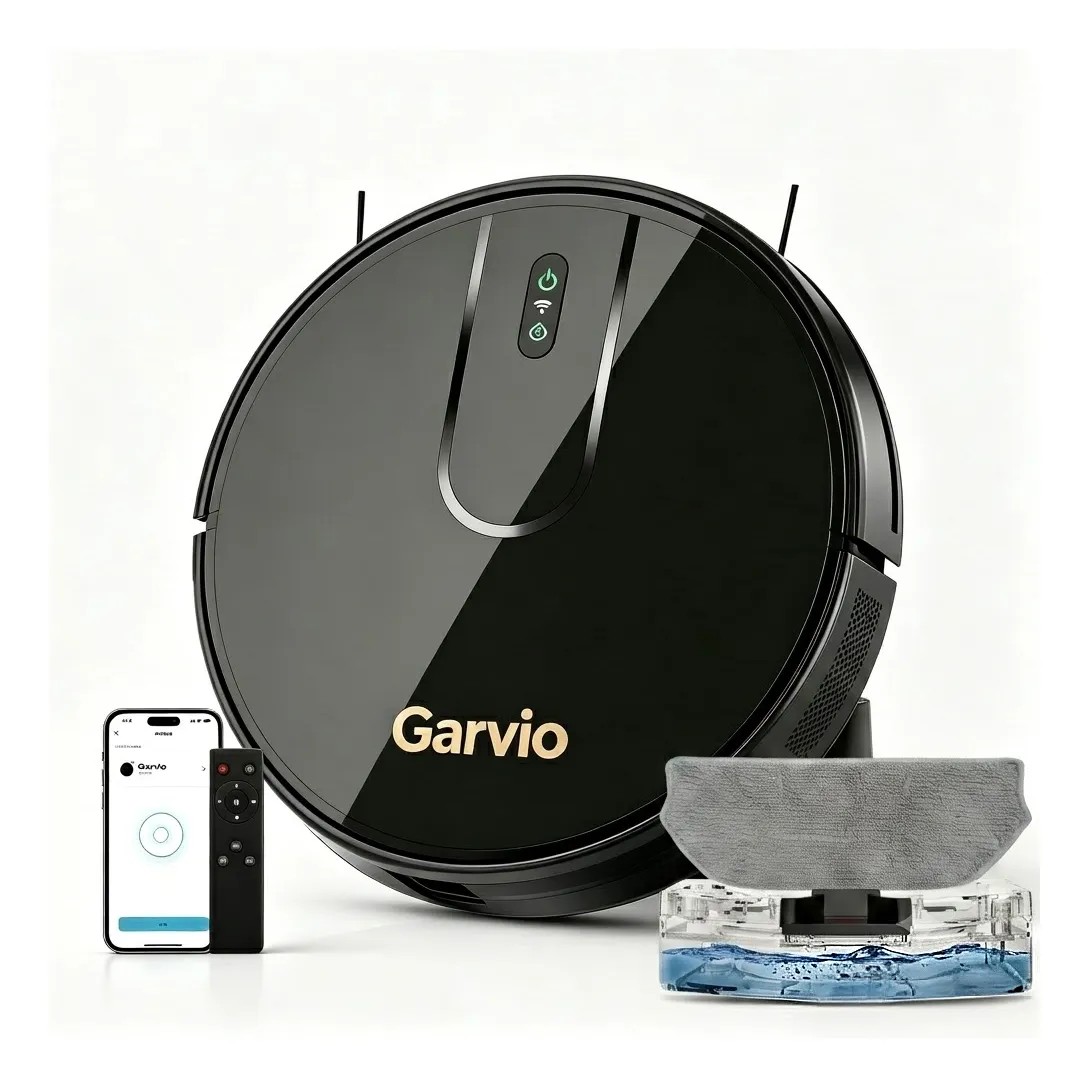 Robô Aspirador E Passa Pano 8000pa 3 Em 1 Bivolt Preto Preto 127/220v
