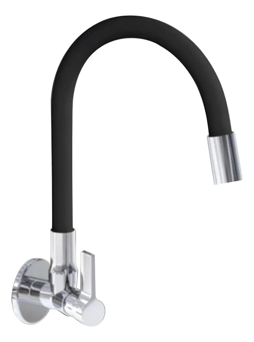 Torneira Gourmet Cozinha Parede Preta Flexivel Pia Preto Fosco