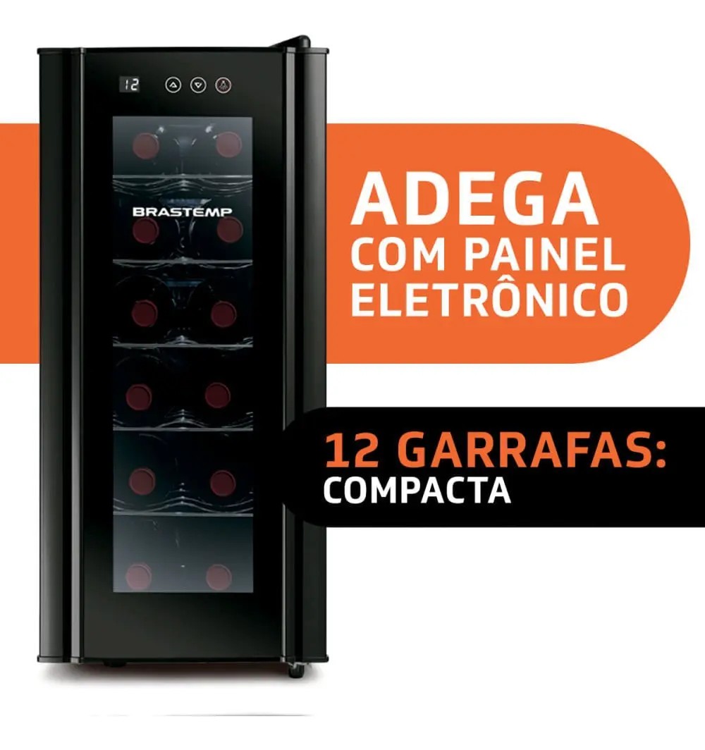 Adega De Vinhos Brastemp Para 12 Garrafas Com Painel Touch BZC12BE Preto