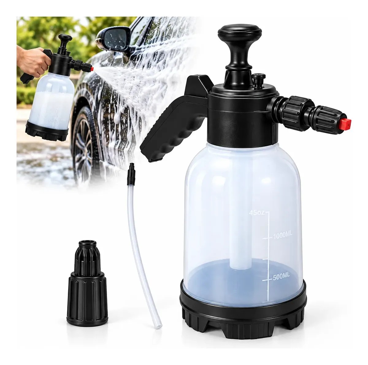 Snow Foam Manual 2l Pulverizador Gerador De Espuma Detailer Preto