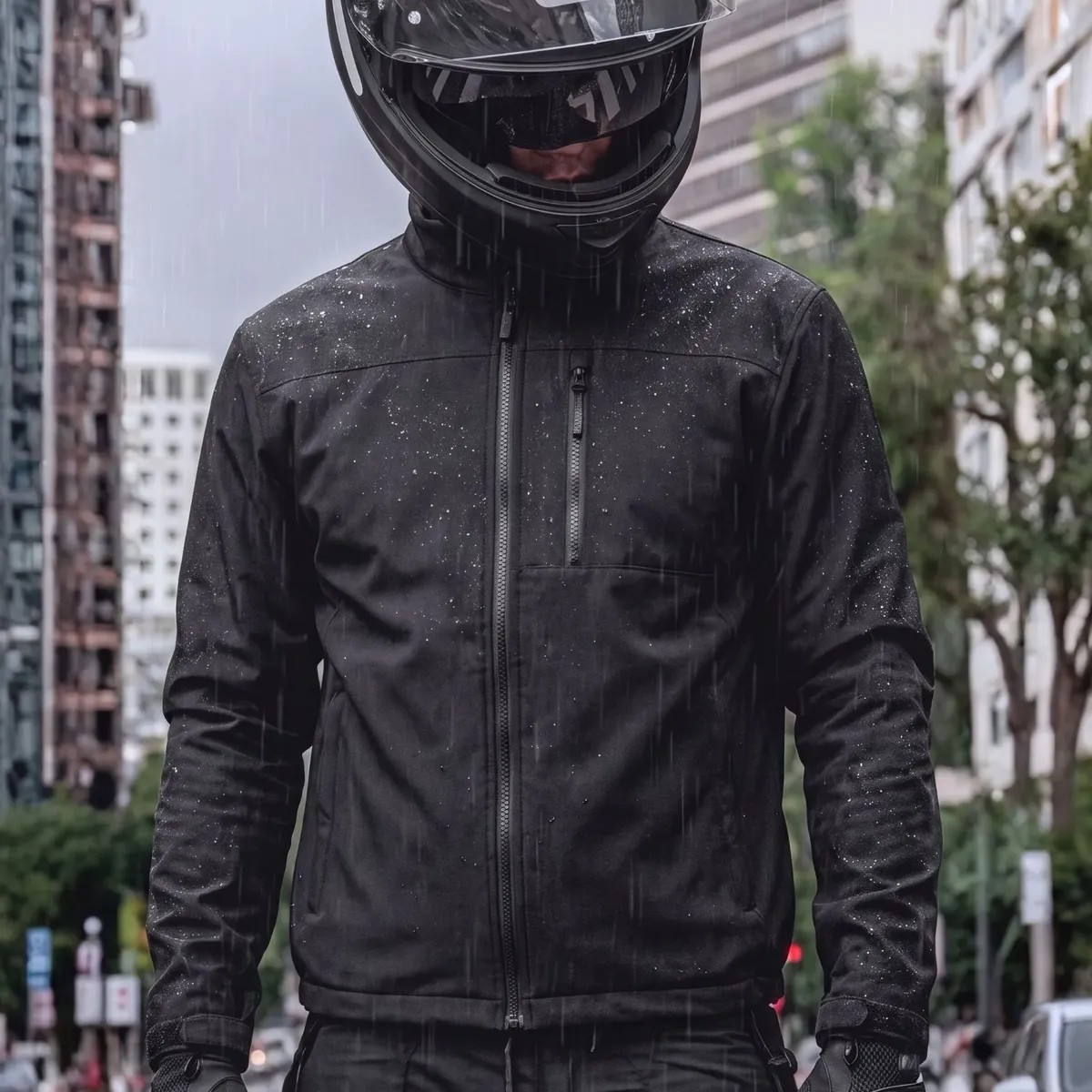 Jaqueta Motoqueiro Impermeável Masculina Com Bolso Style Box 1 Preto Casaco Inverno Masculino M