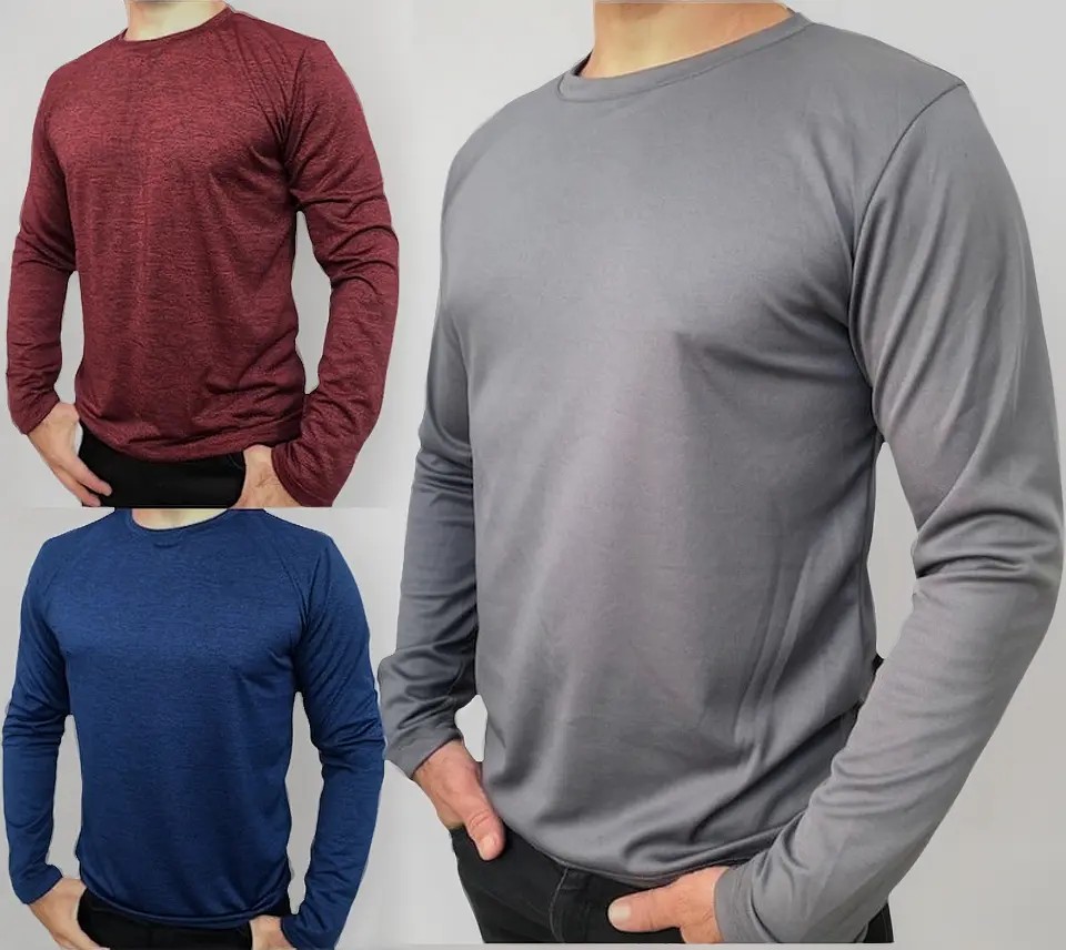 Kit 5 Camisas Manga Comprida Longa Academia Uv Malha Fria