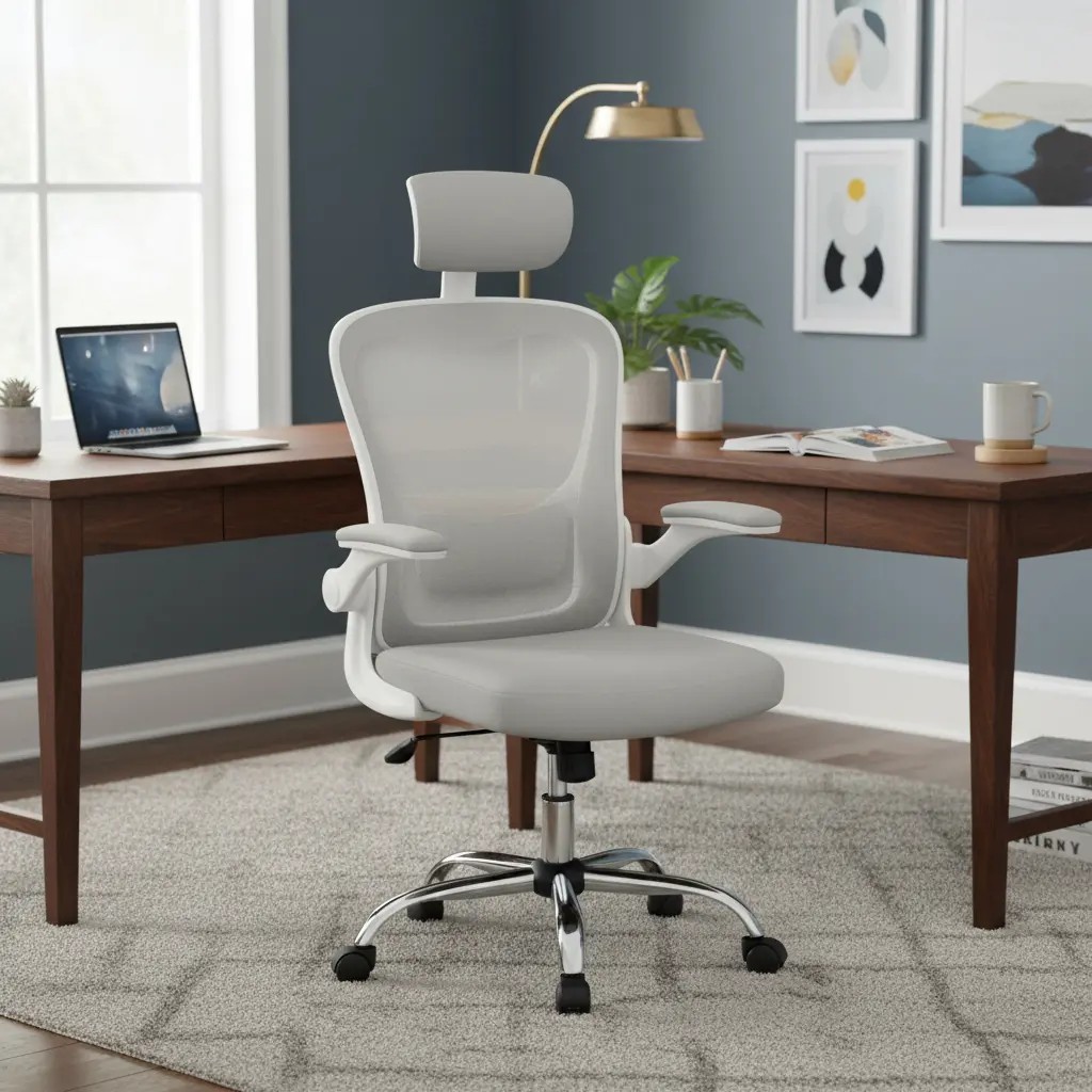 Cadeira De Escritório Ergonômica Giratória Boston G100 Com Estofado Mesh Luvinco Com Ajuste Lombar