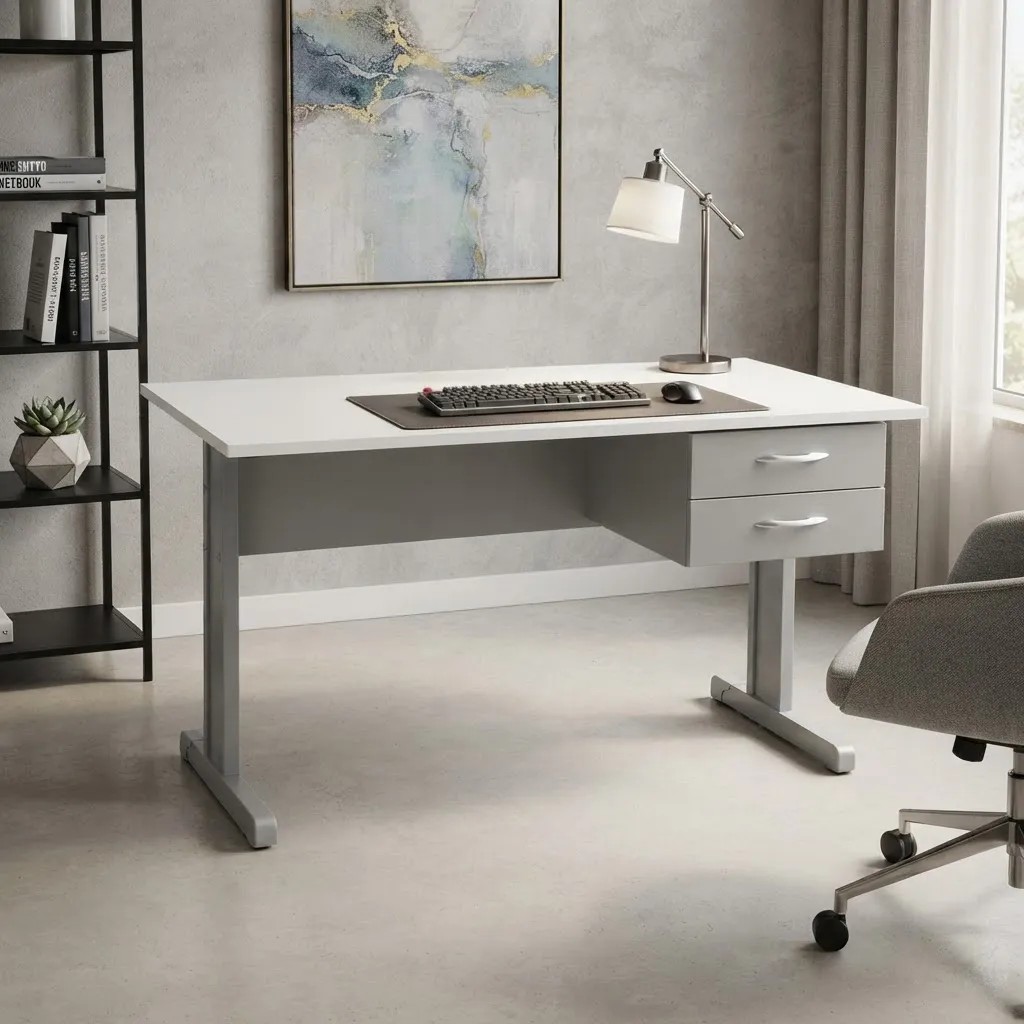 Escrivaninha Mesa De Escritório Home Office 2 Gavetas