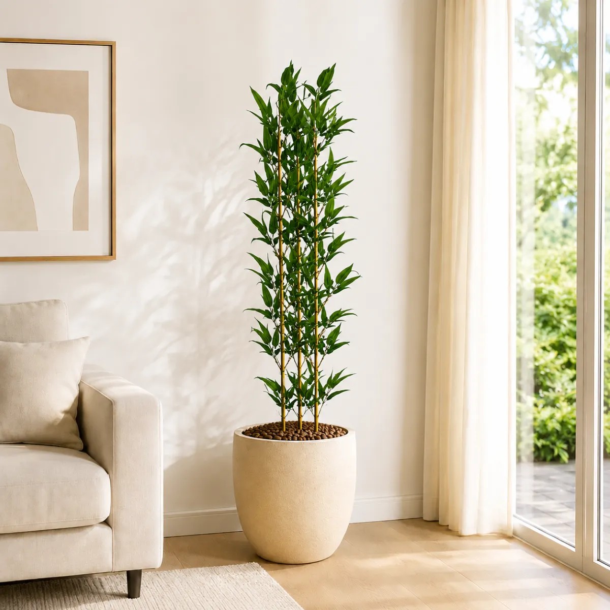 Bambu Artificial 2 Metros Grande Sem Vaso Decoração Verde