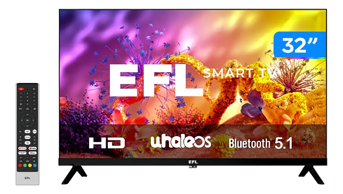 Smart TV EFL de 32" HD com Wi-Fi e Bluetooth