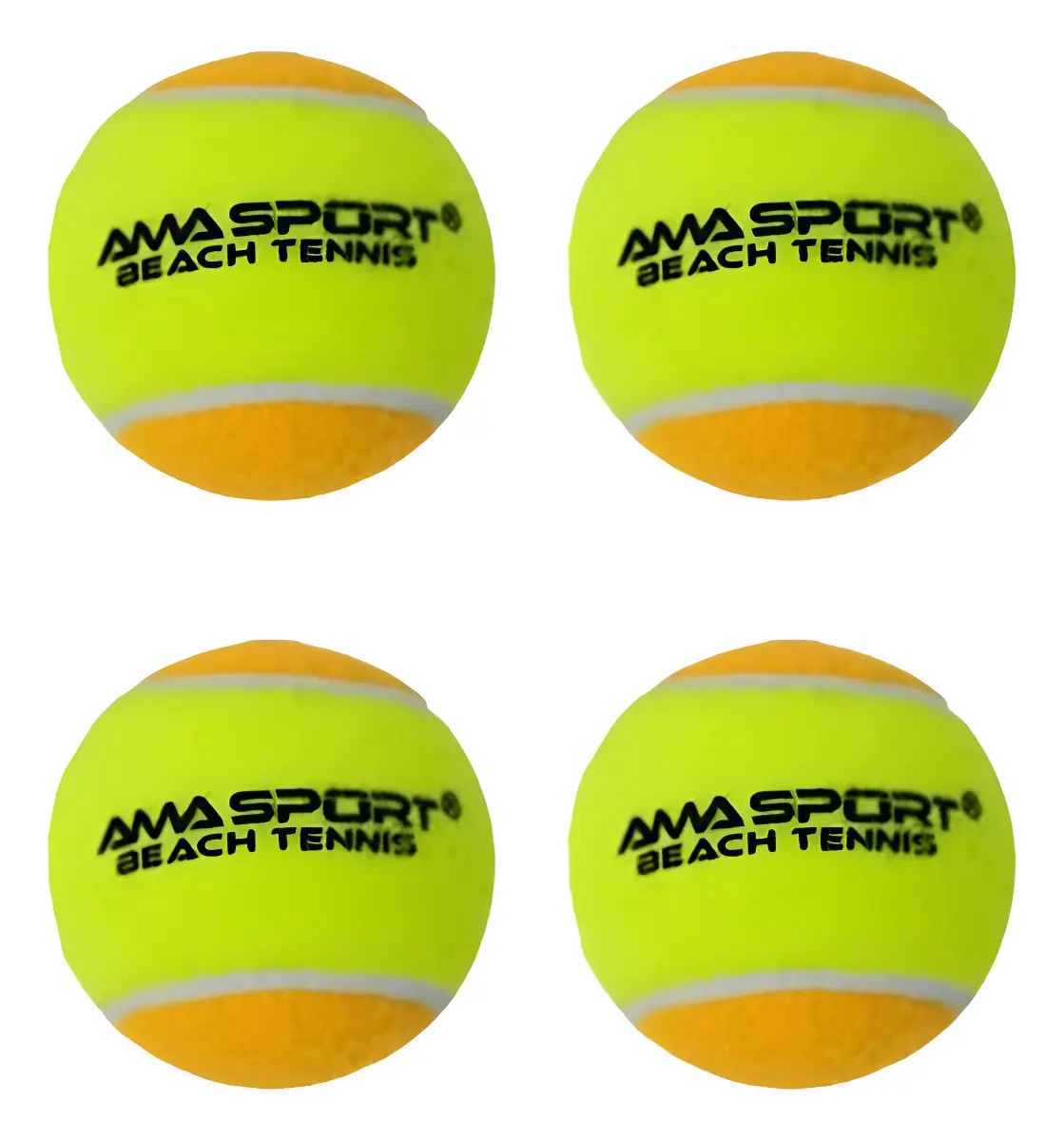 Kit 4 Bolinhas Beach Tennis Profissional Itf Approved Amarelo