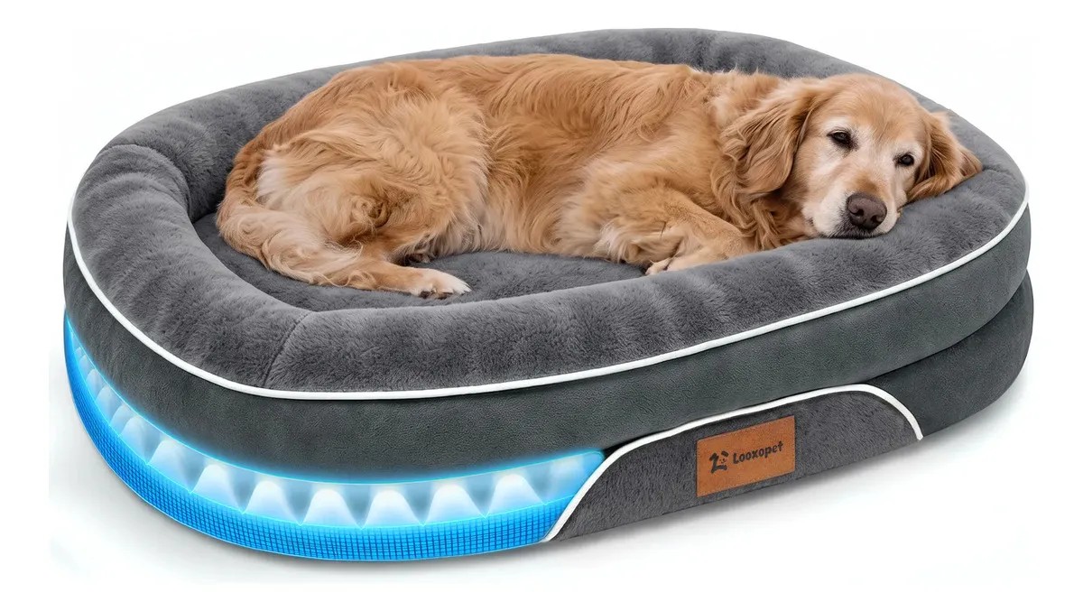 Cama Pet Grande Caminha Cachorros sofá luxo Suporte Cervical Espuma De Ortopédica C/fundo Impermeável 89×71×15