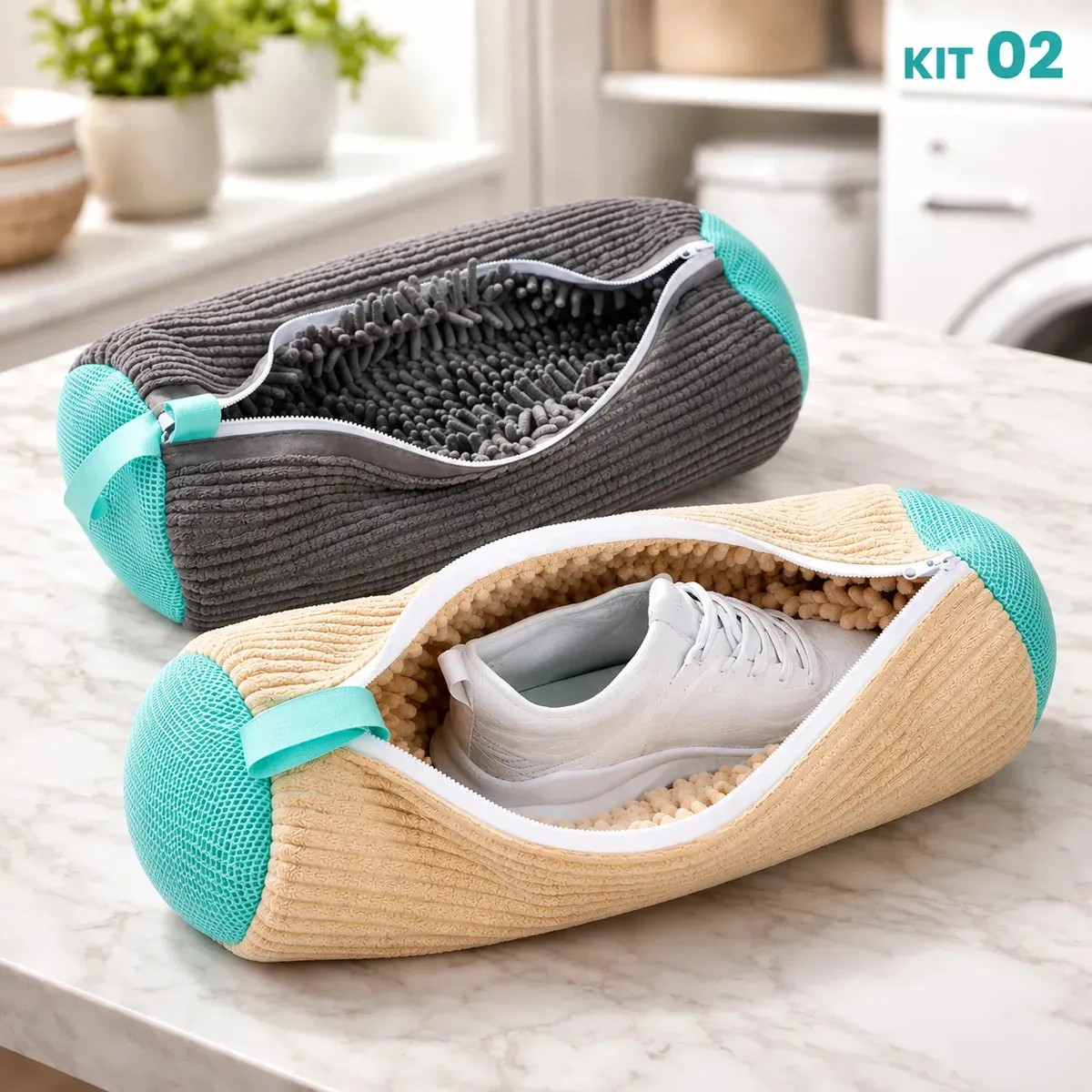 Conjunto De Sacos Para Lavar Sapatos Na Máquina De Lavar X2