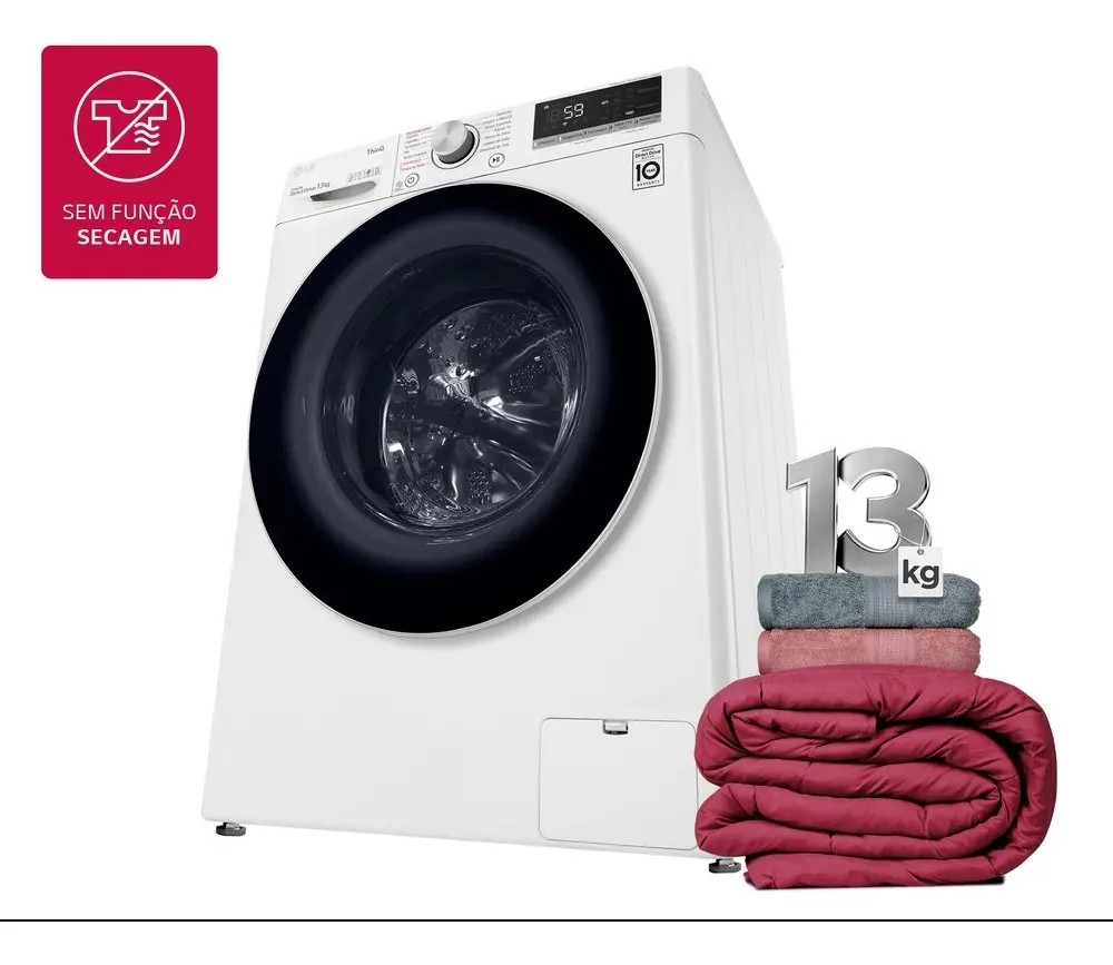 Lavadora Smart LG VC4 13kg Branco com Inteligência Artificial AIDD™ - FV5013WC4