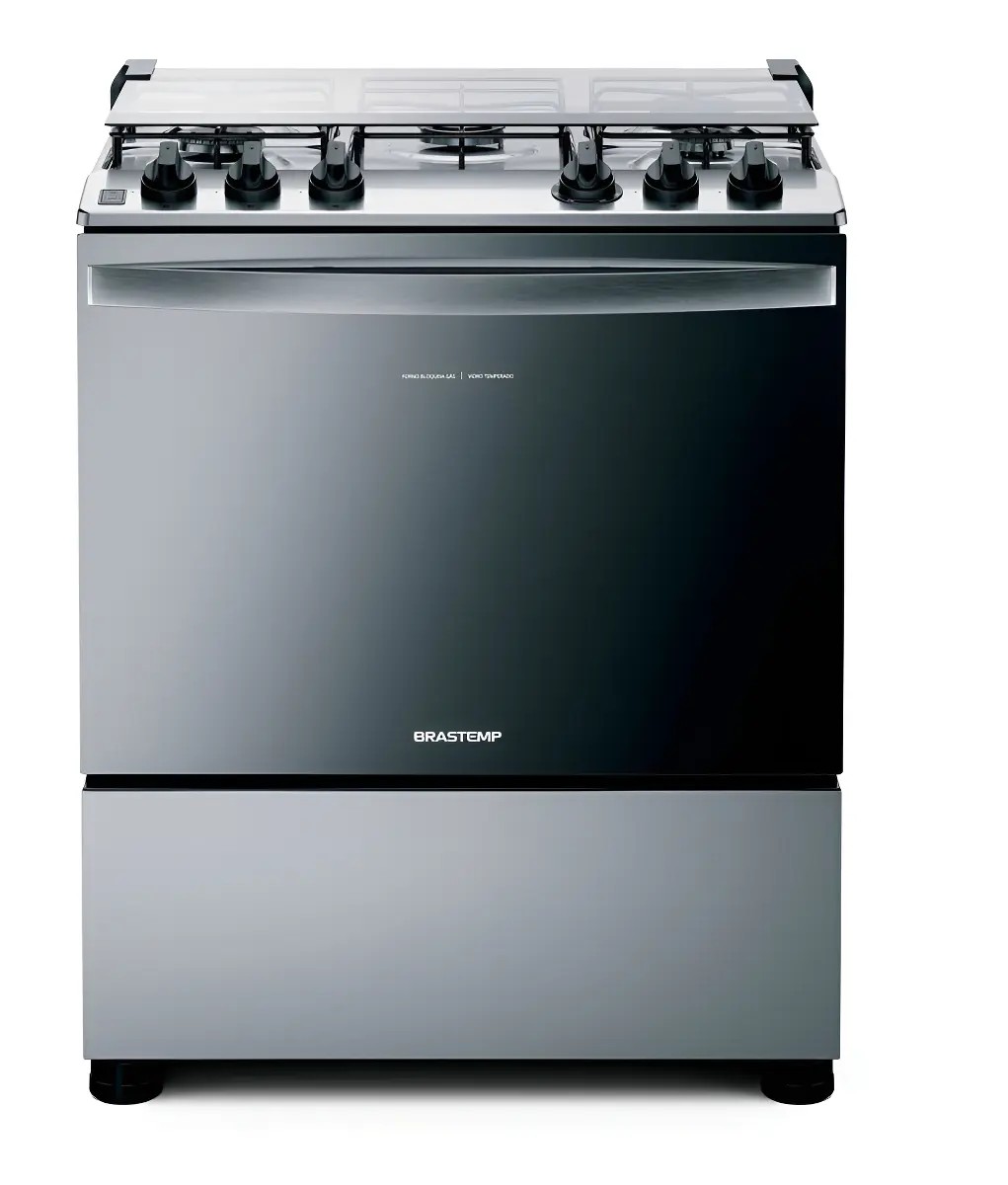 Fogão Brastemp BFS5NCR 5 Bocas Cor Inox Tipo de conexão Gás engarrafado