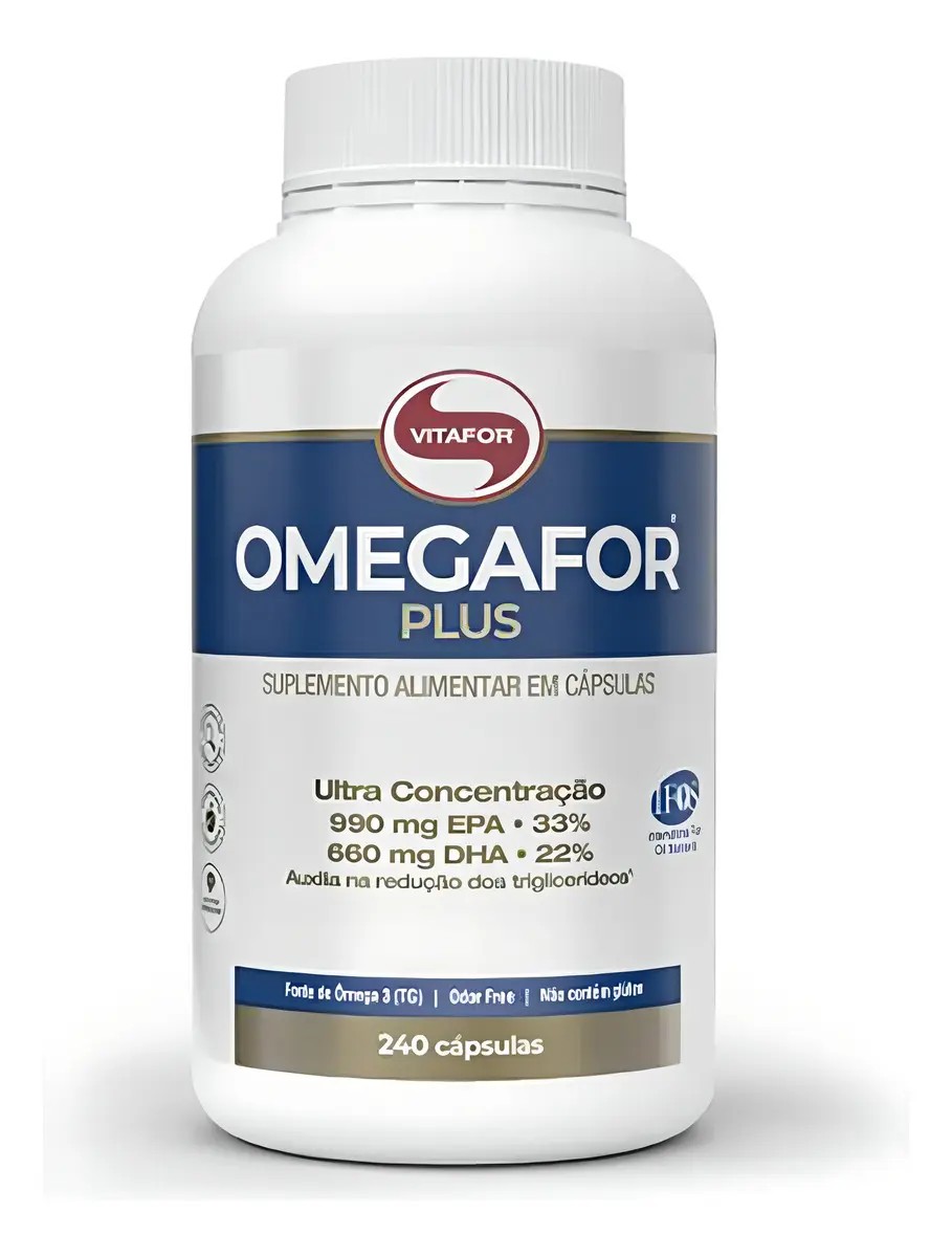 Ômega 3 Vitafor Omegafor Plus 240 Cápsulas Sem Sabor EPA DHA