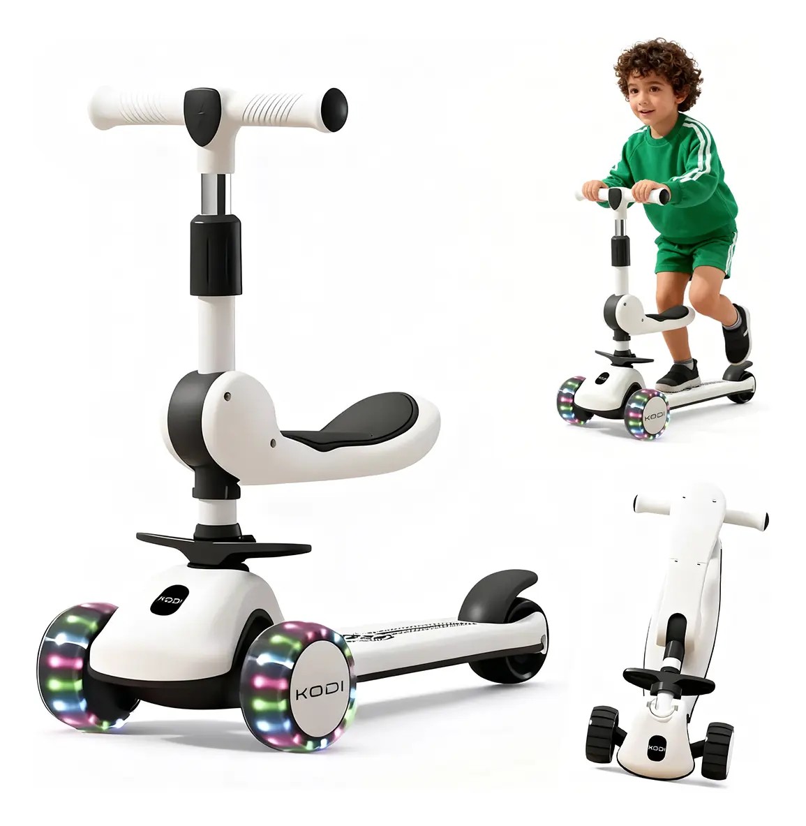 Patinete Infantil 3 Rodas Com Luz Led Menino Menina 40 Kg