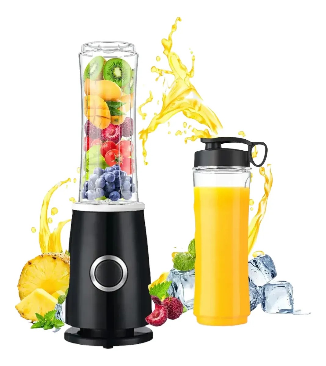 Mini Mixer Liquidificador Portátil Vitamina Shake Suco 500ml Preto 220v