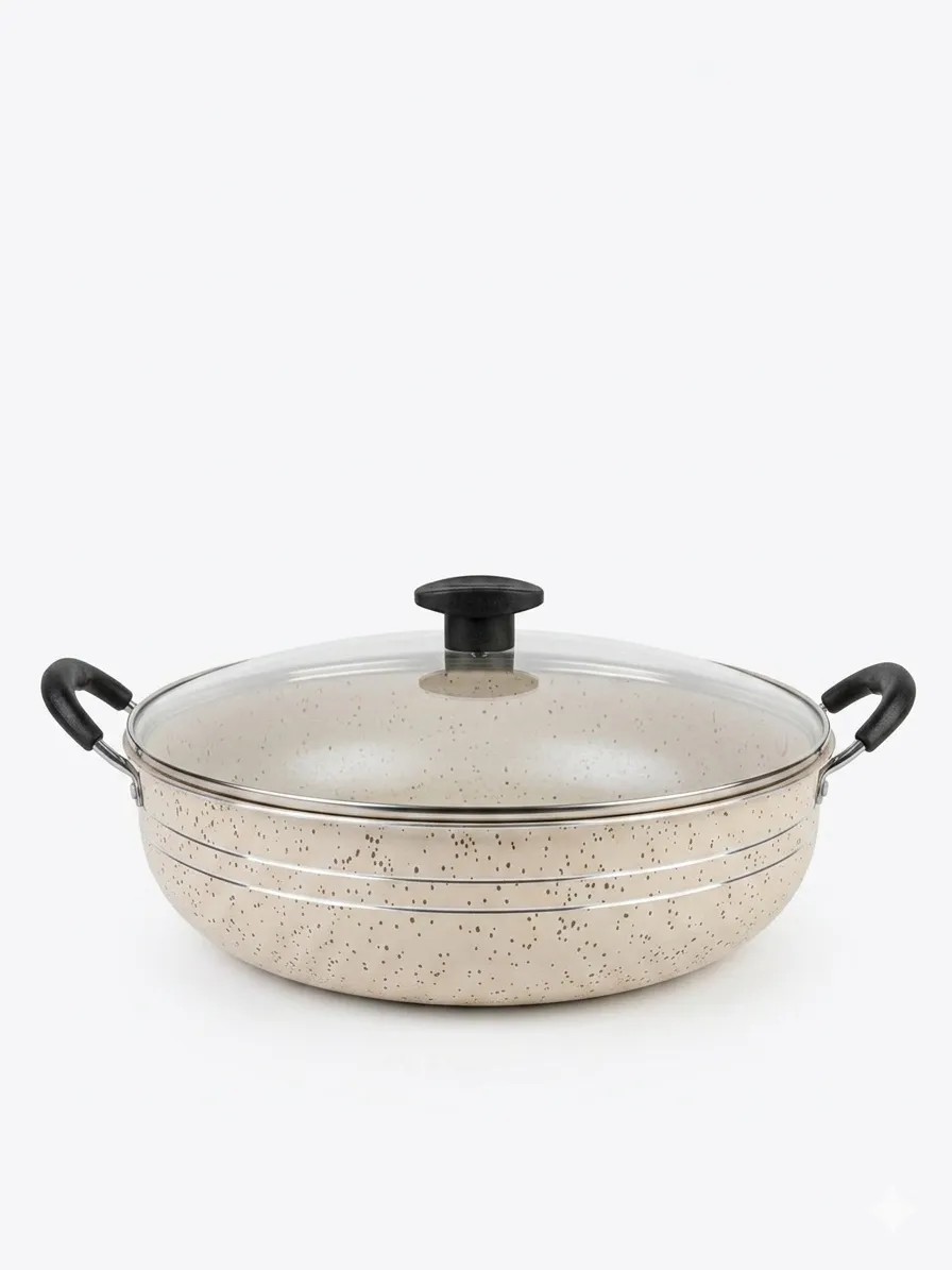 Frigideira Wok Silver Lines Antiaderente Com Alças + Tampa.