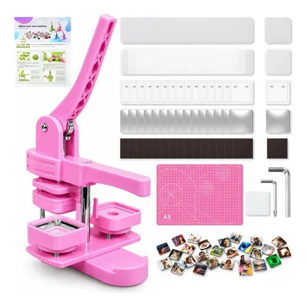 Máquina De Botton Quadrados Kit 100 Ímãs De Geladeira 5x5cm