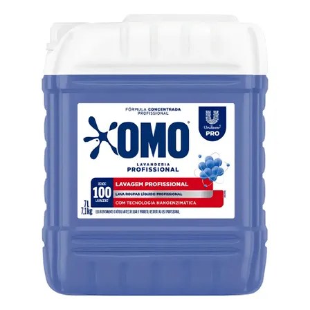 Lava Roupas Líquido Omo Lavanderia Profissional Lavagem 7l